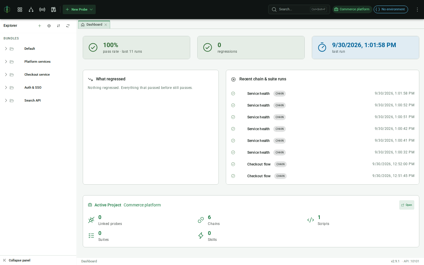 The Project Explorer on the left, with the add button in its header