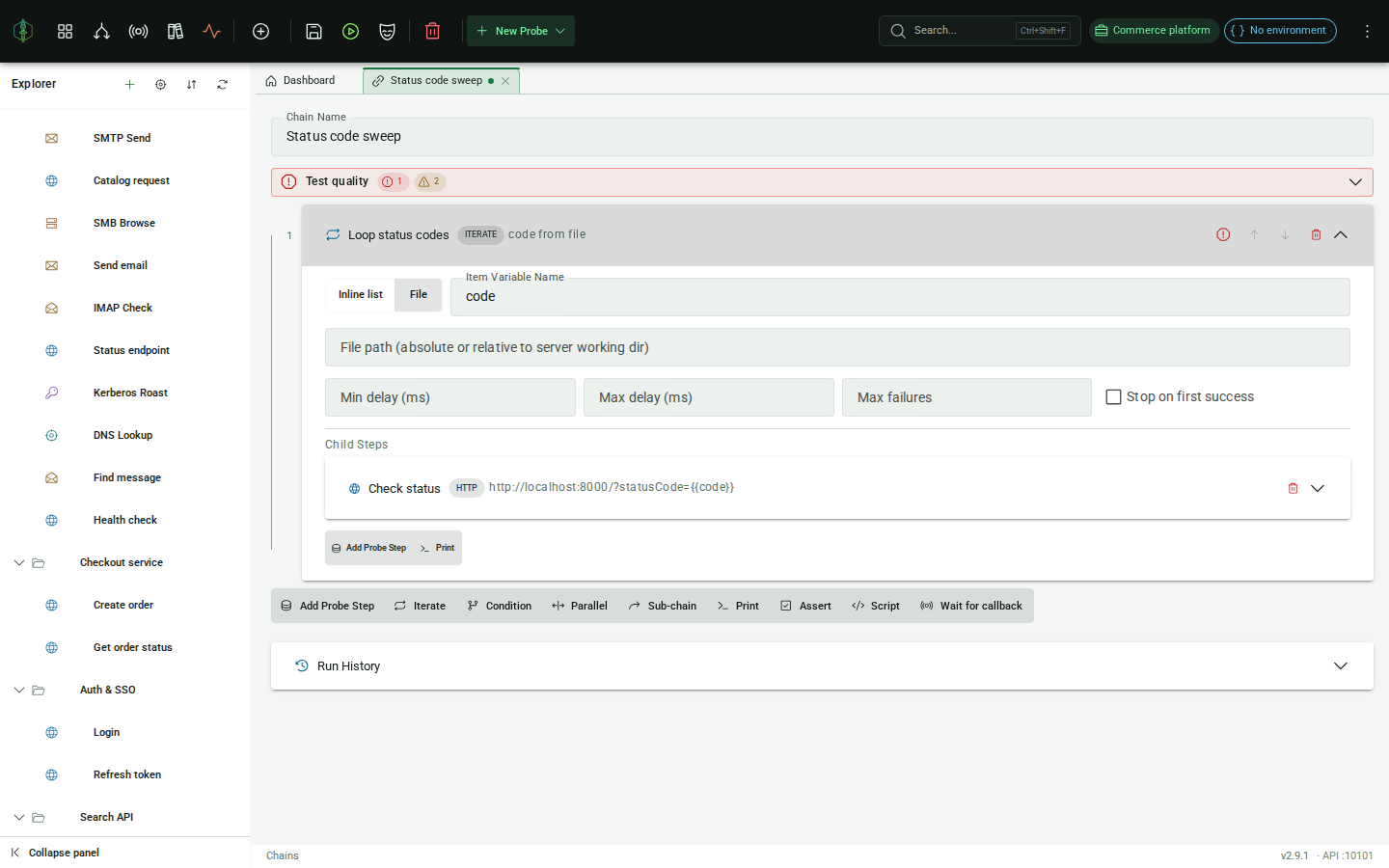 ITERATE step: file source selected with file path field