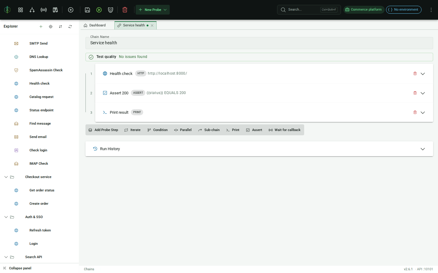 A chain shown as a leaf inside its bundle in the Project Explorer, chain editor open in a tab