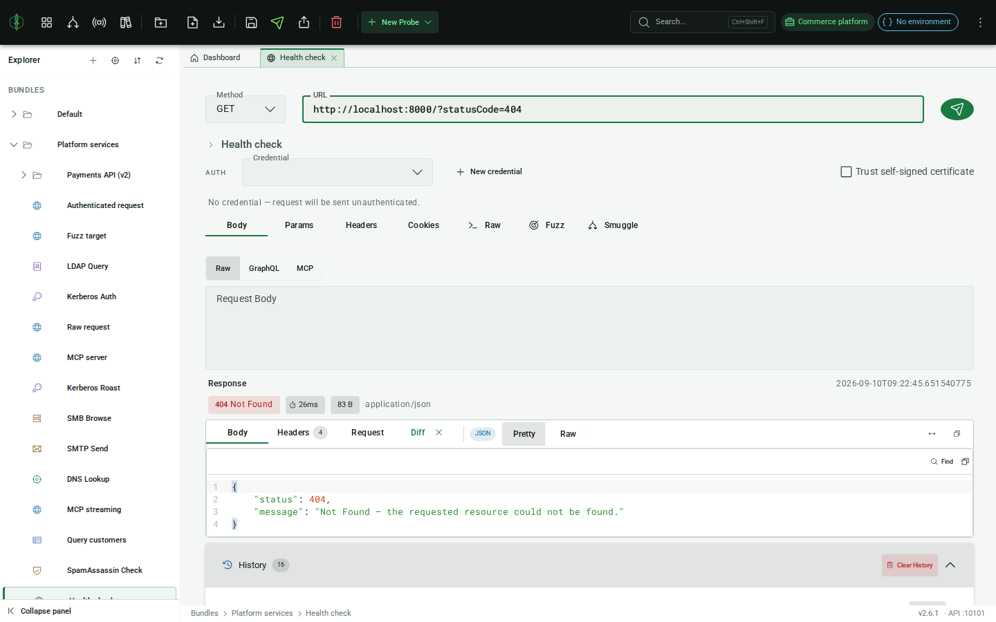 Response diff: status chips side-by-side
