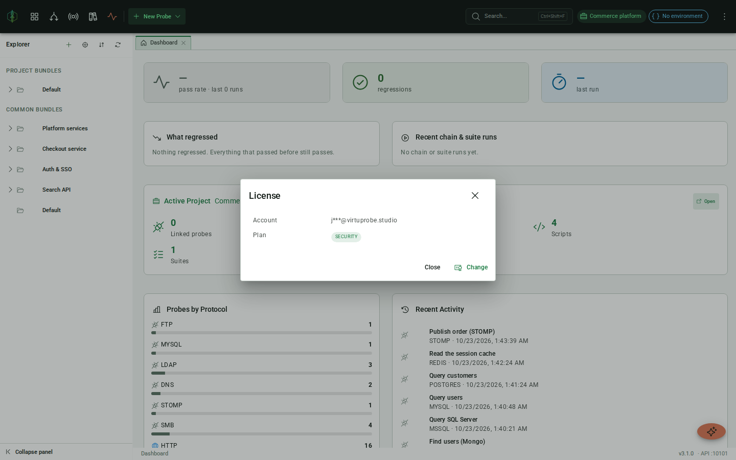 License activation panel