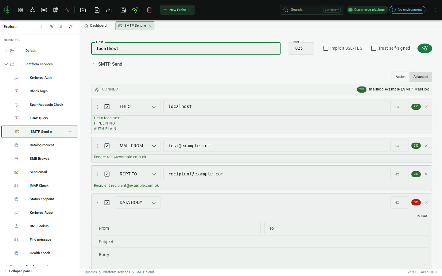 MIME composer dialog: From/To/Subject fields and formatted RFC 5322 output